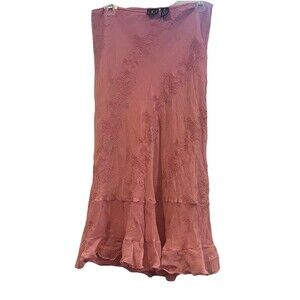 INC Womens Skirt Size 6 Pink Silk Floral Embroidered